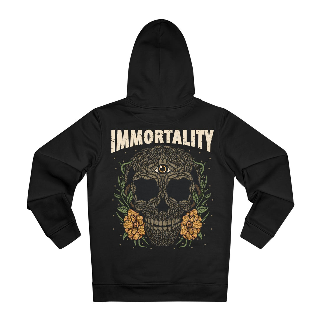 Printify Hoodie Black / M Immortality Skull - Streetwear - King Breaker - Hoodie - Back Design
