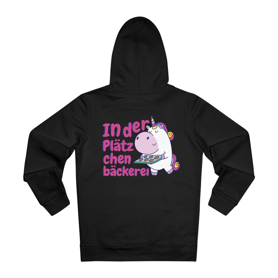 Printify Hoodie Black / 2XL In der Plätzchenbäckerei Einhorn - Unicorn World - Hoodie - Back Design