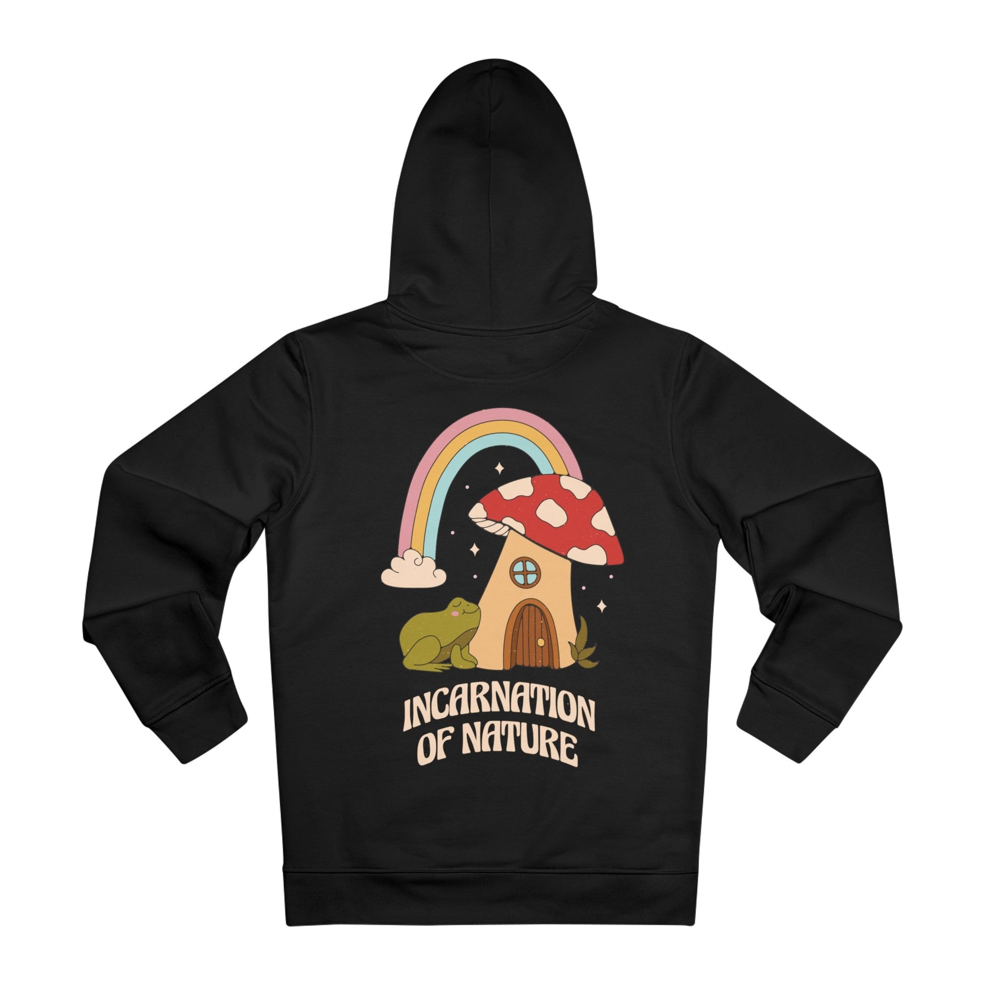 Printify Hoodie Black / M Incarnation of Nature - Hippie Retro - Hoodie - Back Design