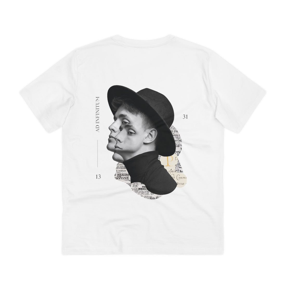 Printify T-Shirt White / 2XS Infinite Collage Man - Modern Collage - Back Design