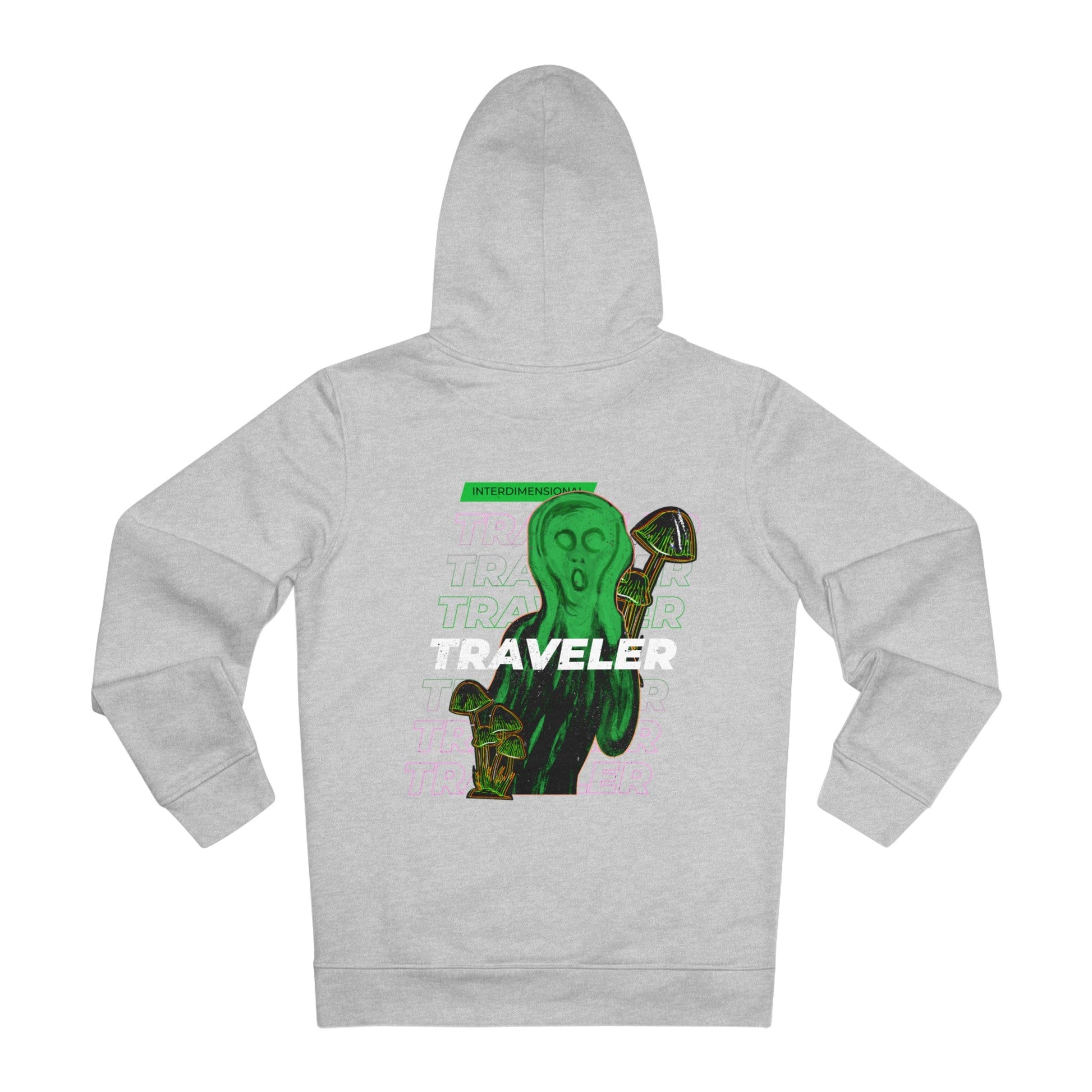 Printify Hoodie Heather Grey / S Interdimensional Traveler - Streetwear - Reality Check - Hoodie - Back Design