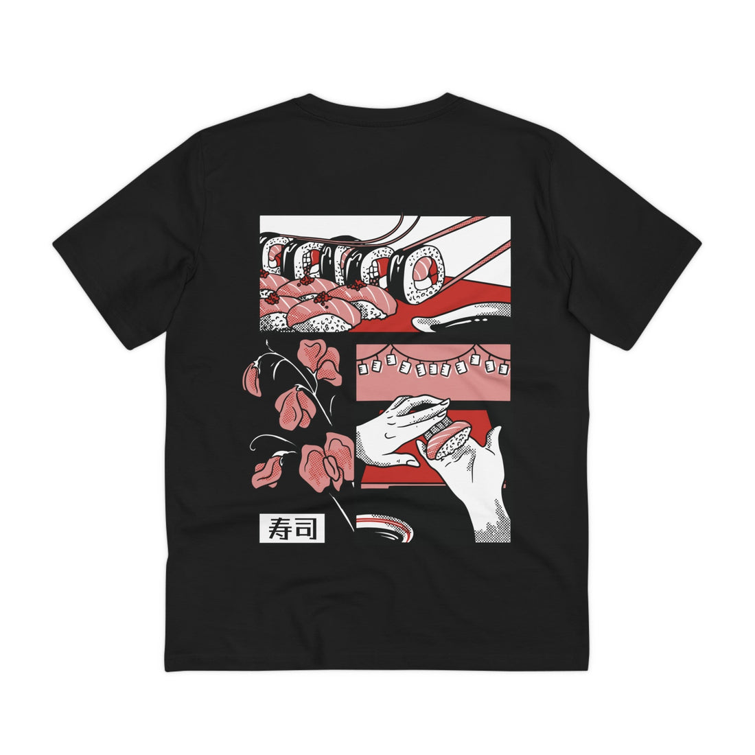 Printify T-Shirt Black / 2XS Japanese Sushi Food - Slice of Life - Back Design