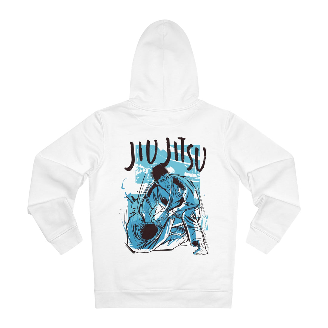 Printify Hoodie White / S Jiu Jitsu - Grunge Sports - Hoodie - Back Design