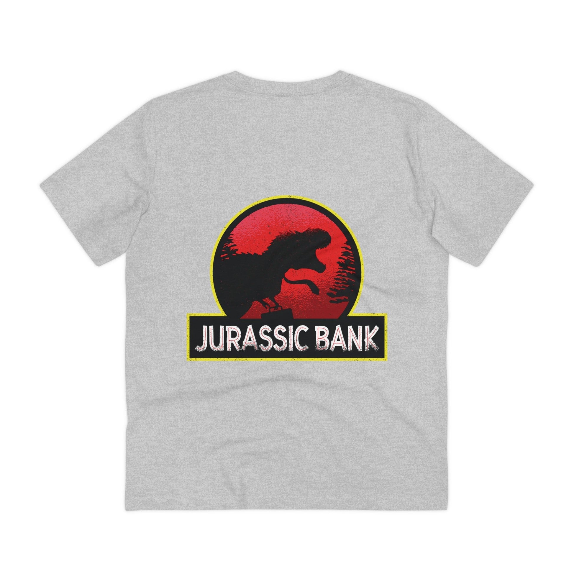 Printify T-Shirt Heather Grey / 2XS Jurassic Bank - Film Parodie - Back Design