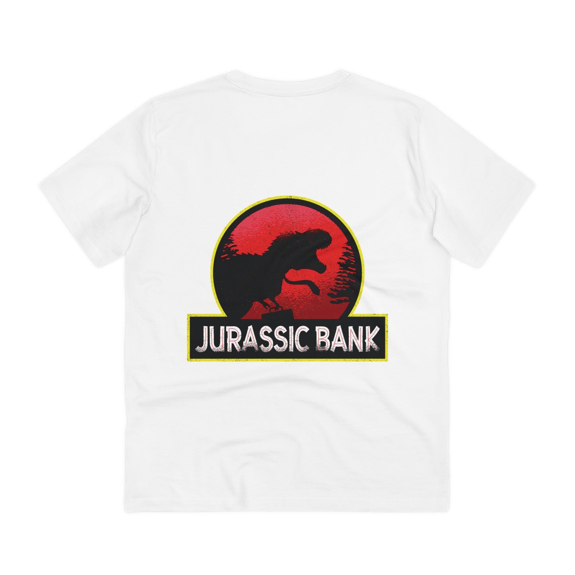 Printify T-Shirt White / 2XS Jurassic Bank - Film Parodie - Back Design