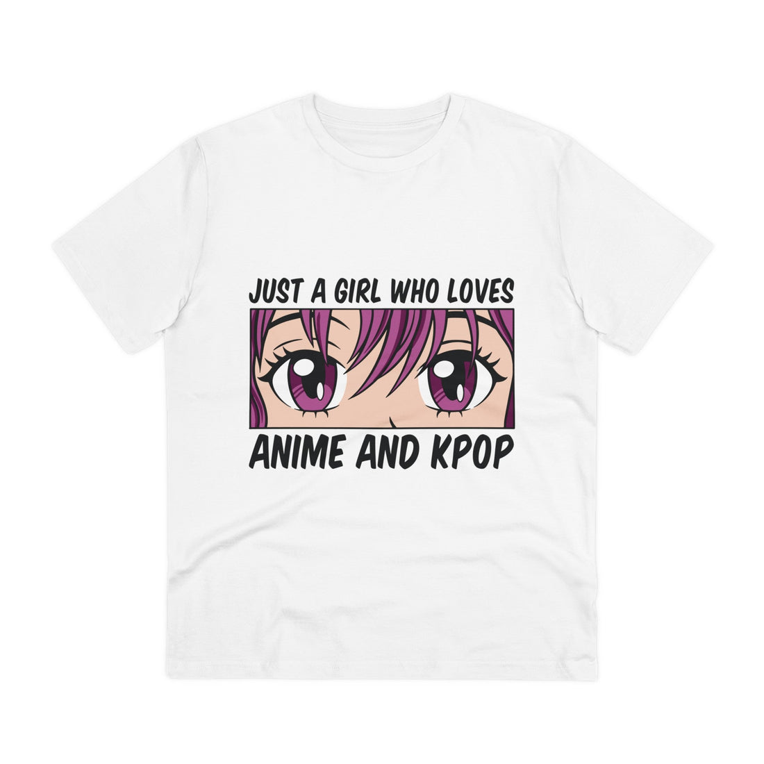 Printify T-Shirt White / 2XS Just a Girl who loves Anime and K-Pop - Anime World - Front Design