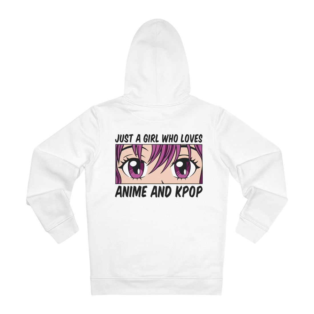 Printify Hoodie White / S Just a Girl who loves Anime and K-Pop - Anime World - Hoodie - Back Design