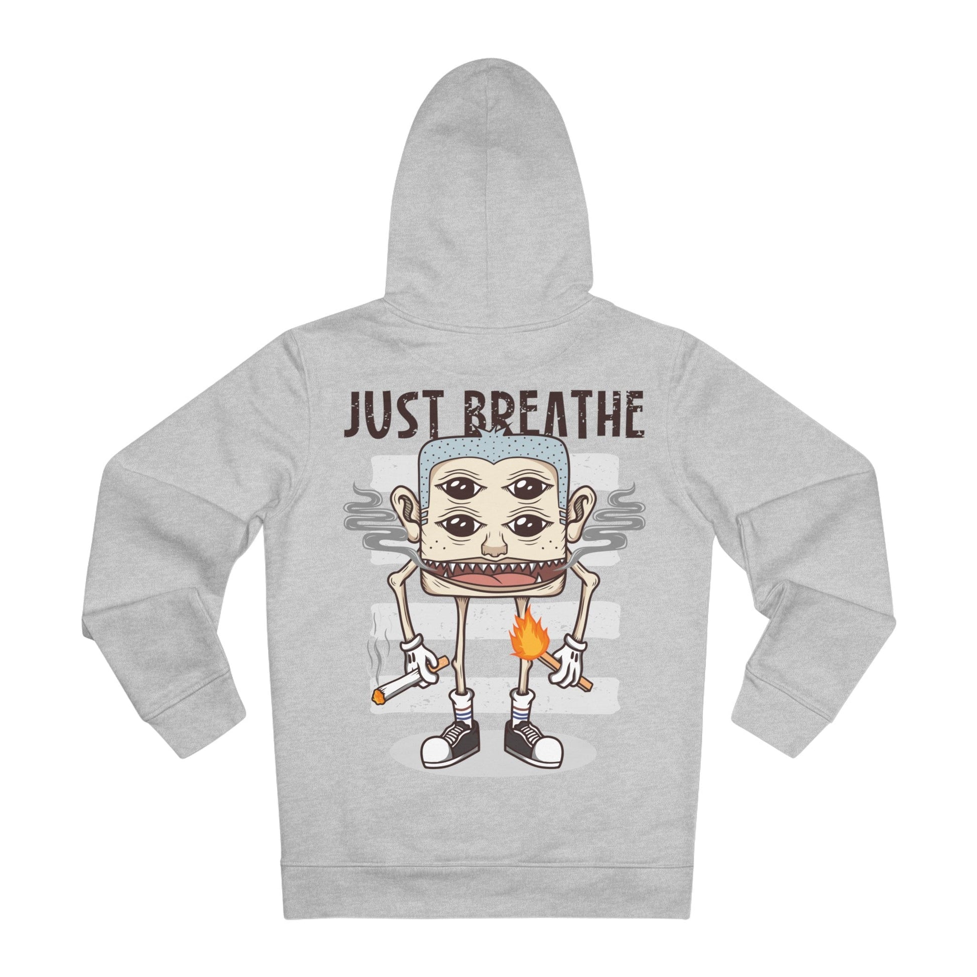 Printify Hoodie Heather Grey / S Just Breathe Smoking - Streetwear - I´m Fine - Hoodie - Back Design