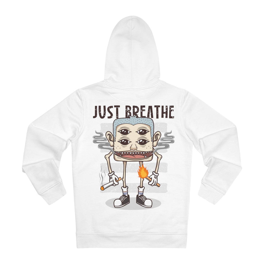 Printify Hoodie White / S Just Breathe Smoking - Streetwear - I´m Fine - Hoodie - Back Design