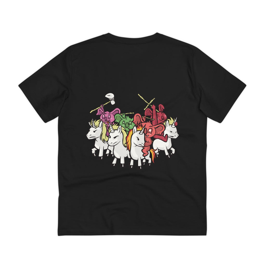 Printify T-Shirt Black / 2XS Koala Knights with Unicorns - Unicorn World - Back Design