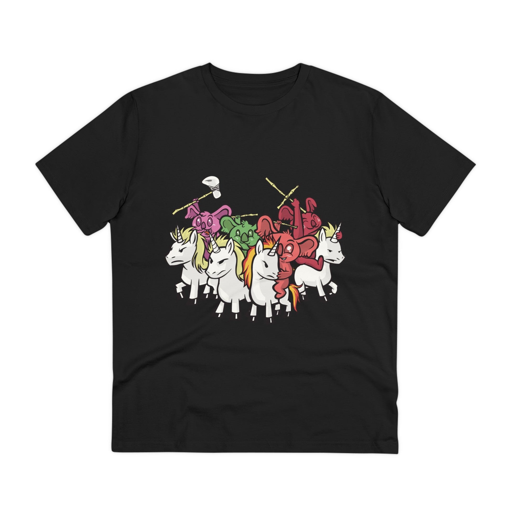 Printify T-Shirt Black / 2XS Koala Knights with Unicorns - Unicorn World - Front Design