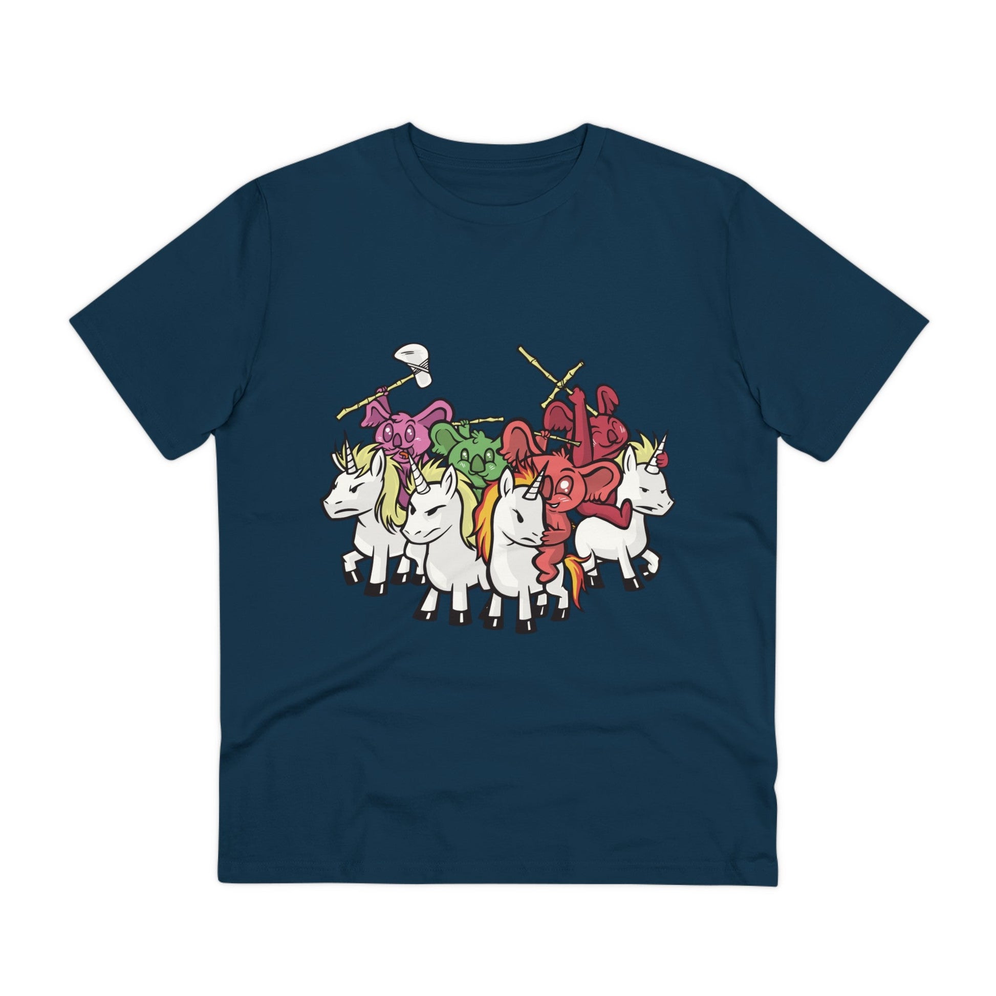 Printify T-Shirt French Navy / 2XS Koala Knights with Unicorns - Unicorn World - Front Design