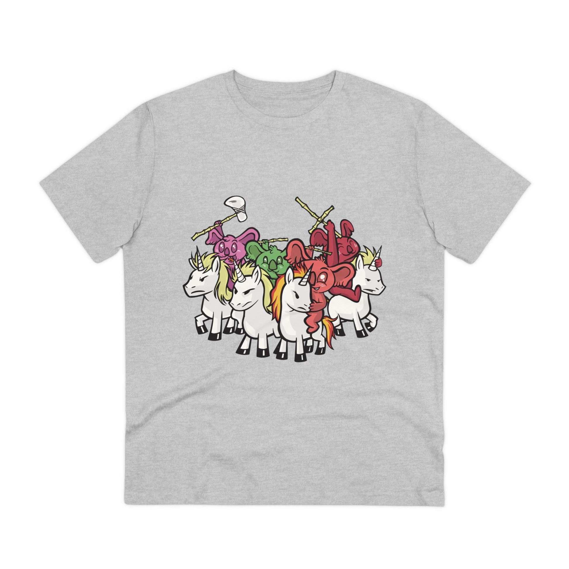 Printify T-Shirt Heather Grey / 2XS Koala Knights with Unicorns - Unicorn World - Front Design