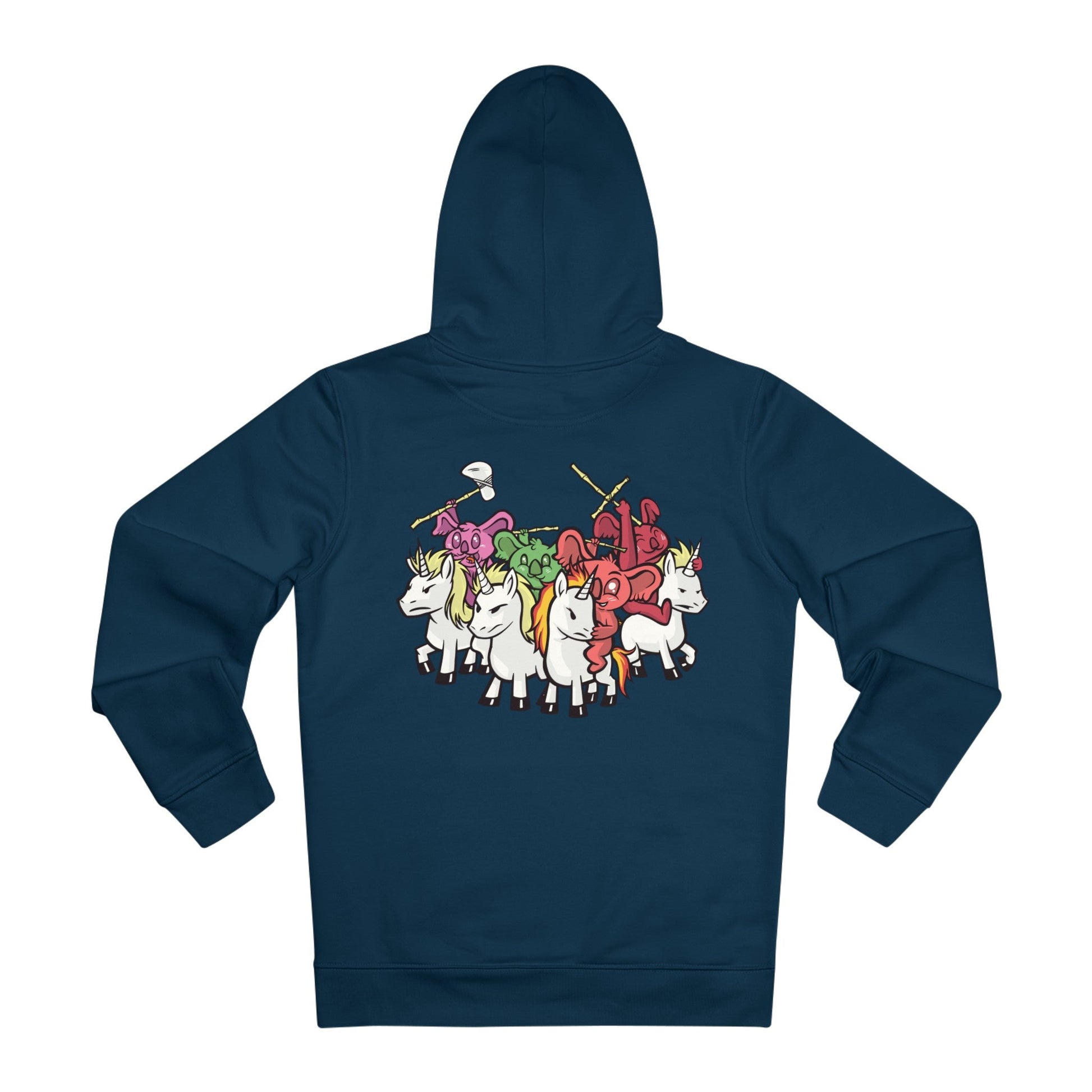 Printify Hoodie French Navy / S Koala Knights with Unicorns - Unicorn World - Hoodie - Back Design