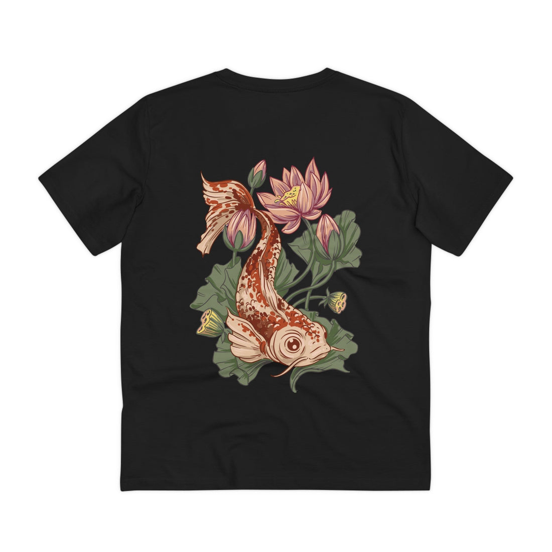 Printify T-Shirt Black / 2XS Koi - Animals in Nature - Back Design