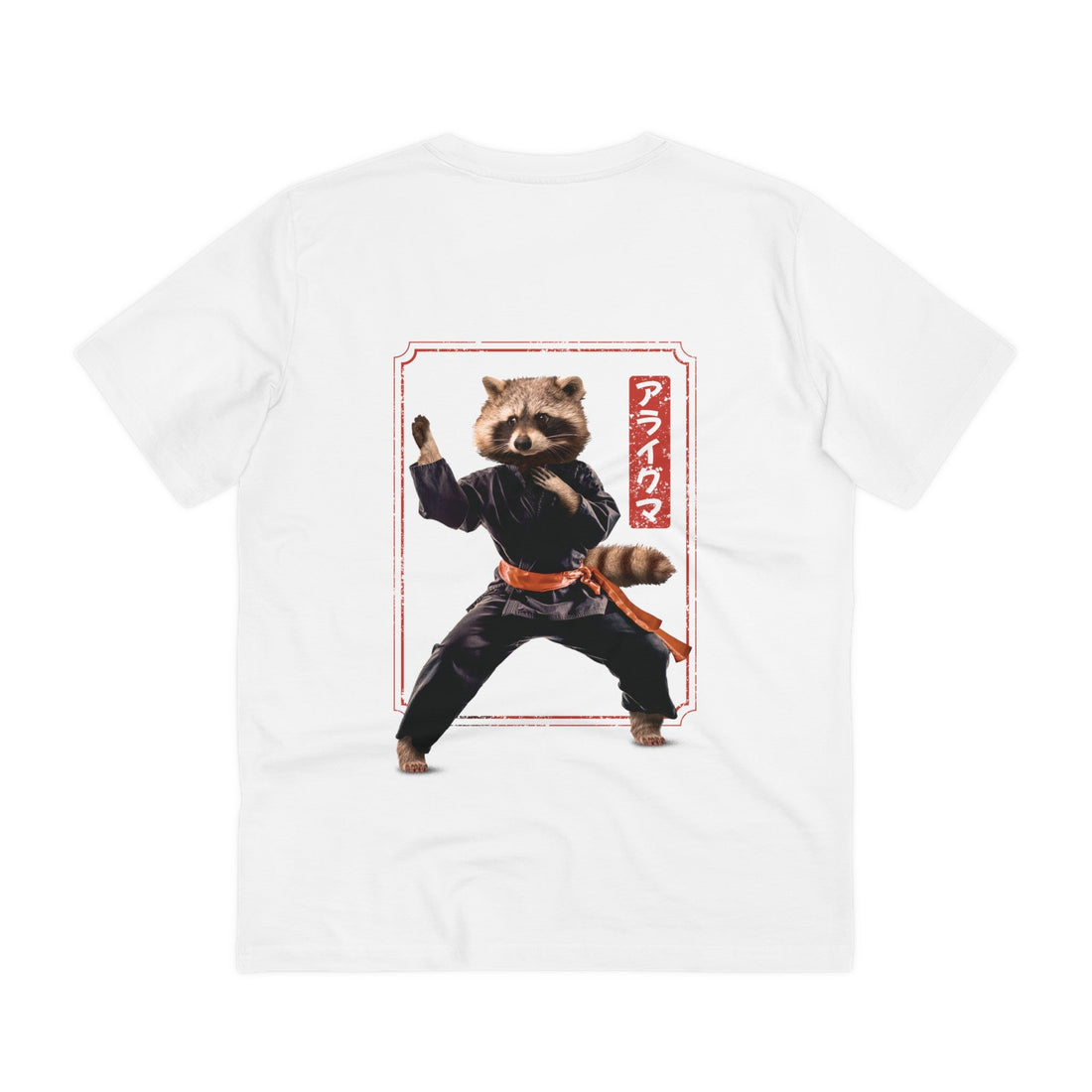 Printify T-Shirt White / 2XS Kung Fu Raccon - Martial Arts - Back Design