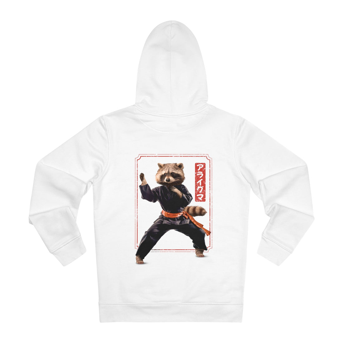 Printify Hoodie White / S Kung Fu Raccon - Martial Arts - Hoodie - Back Design