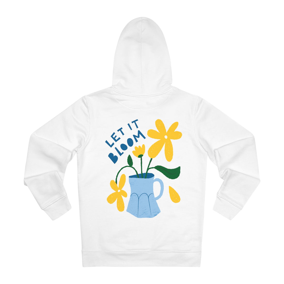 Printify Hoodie White / S Let it Bloom - Blooming Flowers - Hoodie - Back Design