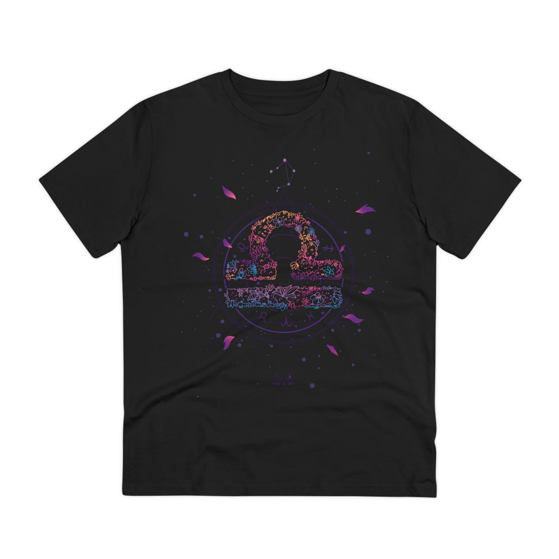 Printify T-Shirt Black / 2XS Libra Zodiac - Floral Zodiac Signs - Front Design