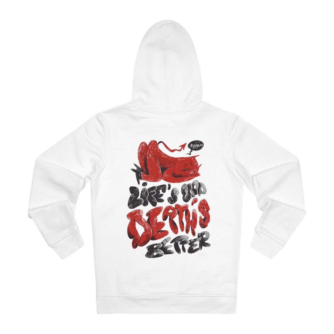 Printify Hoodie White / S Life´s good Bearth´s better - Afterlife Characters Funny - Hoodie - Back Design