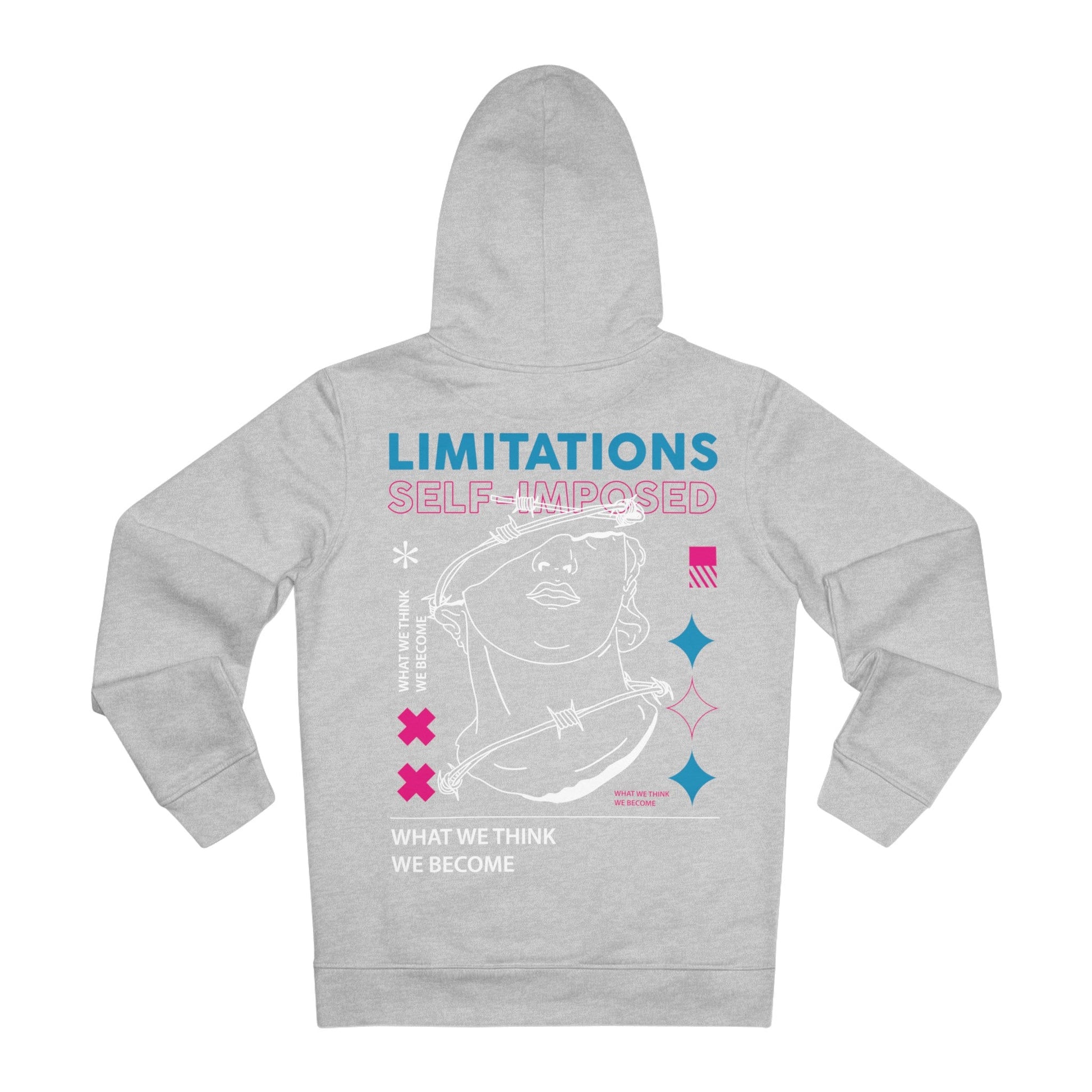 Printify Hoodie Heather Grey / S Limitations Self-Imposed - Streetwear - Gods Way - Hoodie - Back Design