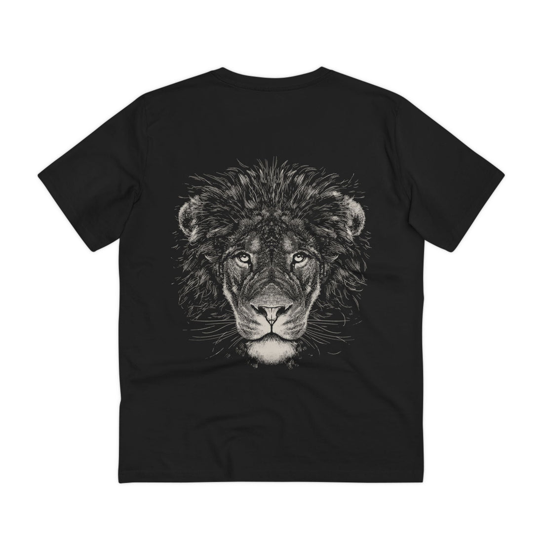 Printify T-Shirt Black / 2XS Lion Monochrome - Streetwear - Reality Check - Back Design