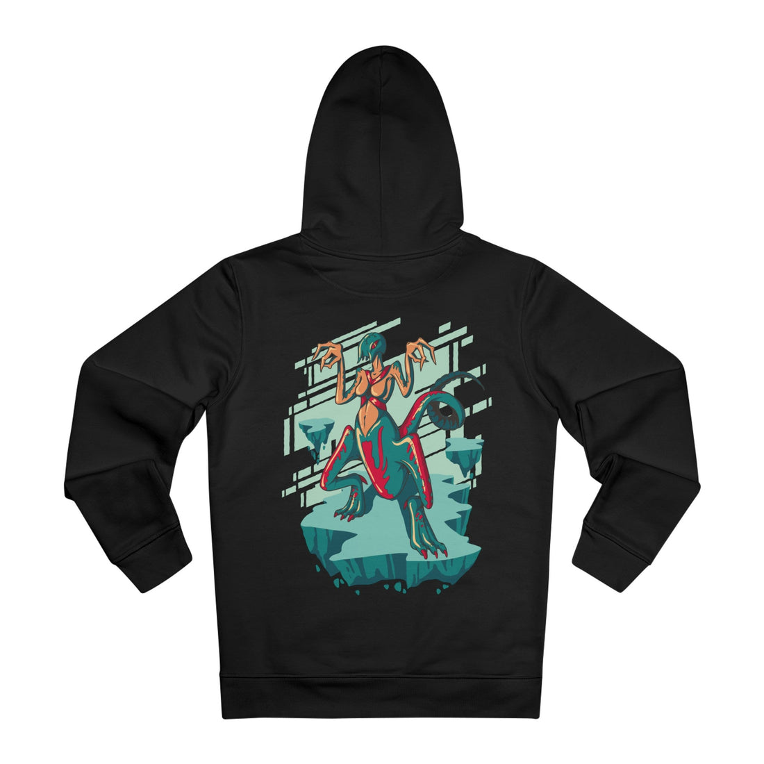 Printify Hoodie Black / M Lizard - Nightmare Monsters - Hoodie - Back Design