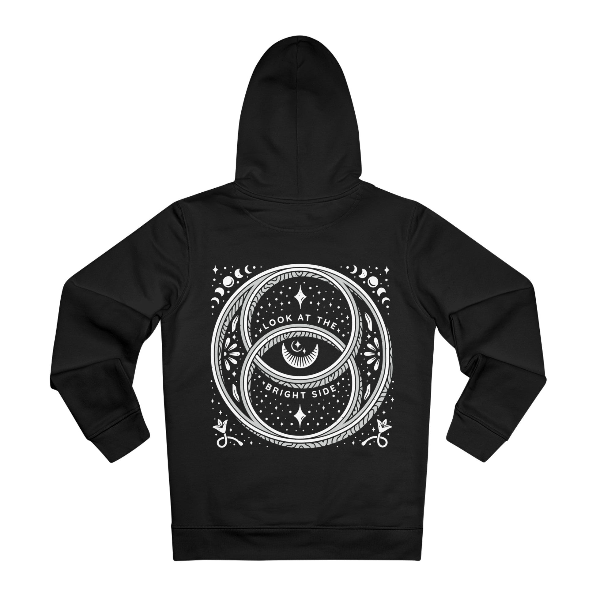Printify Hoodie Black / 2XL Look at the Bright Side - Universe Quotes - Hoodie - Back Design