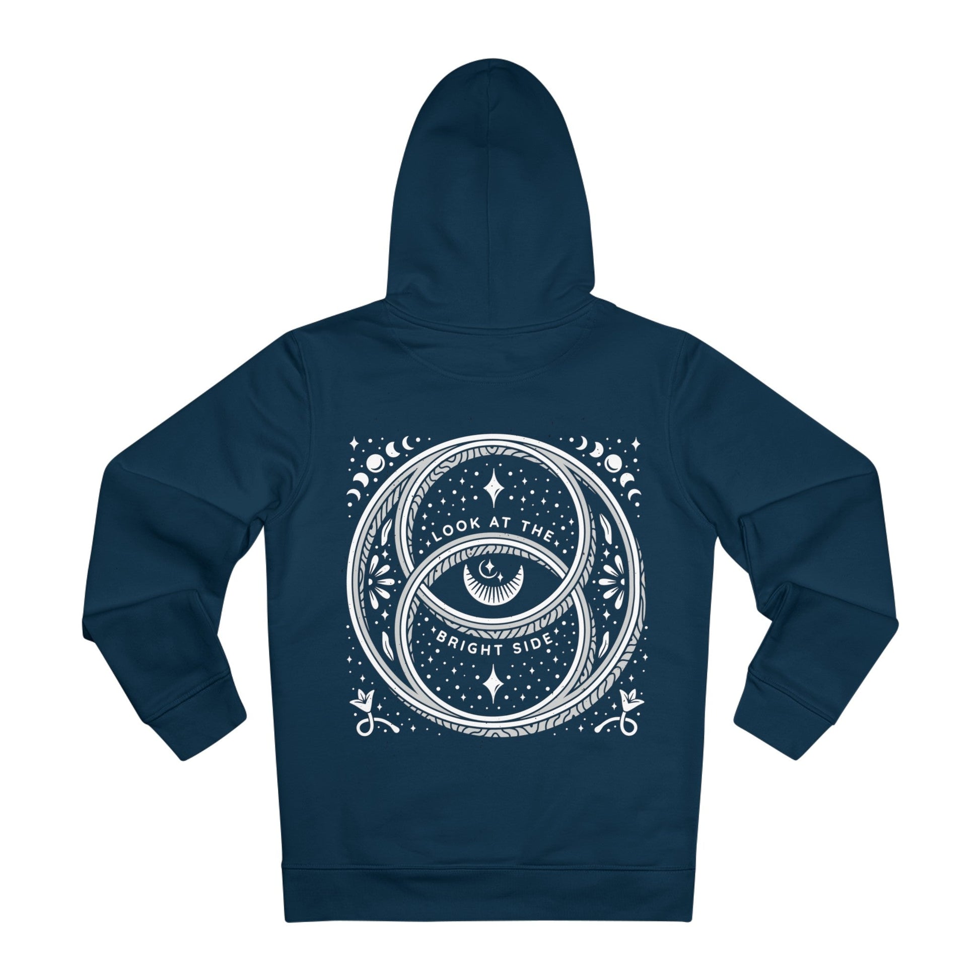 Printify Hoodie French Navy / S Look at the Bright Side - Universe Quotes - Hoodie - Back Design