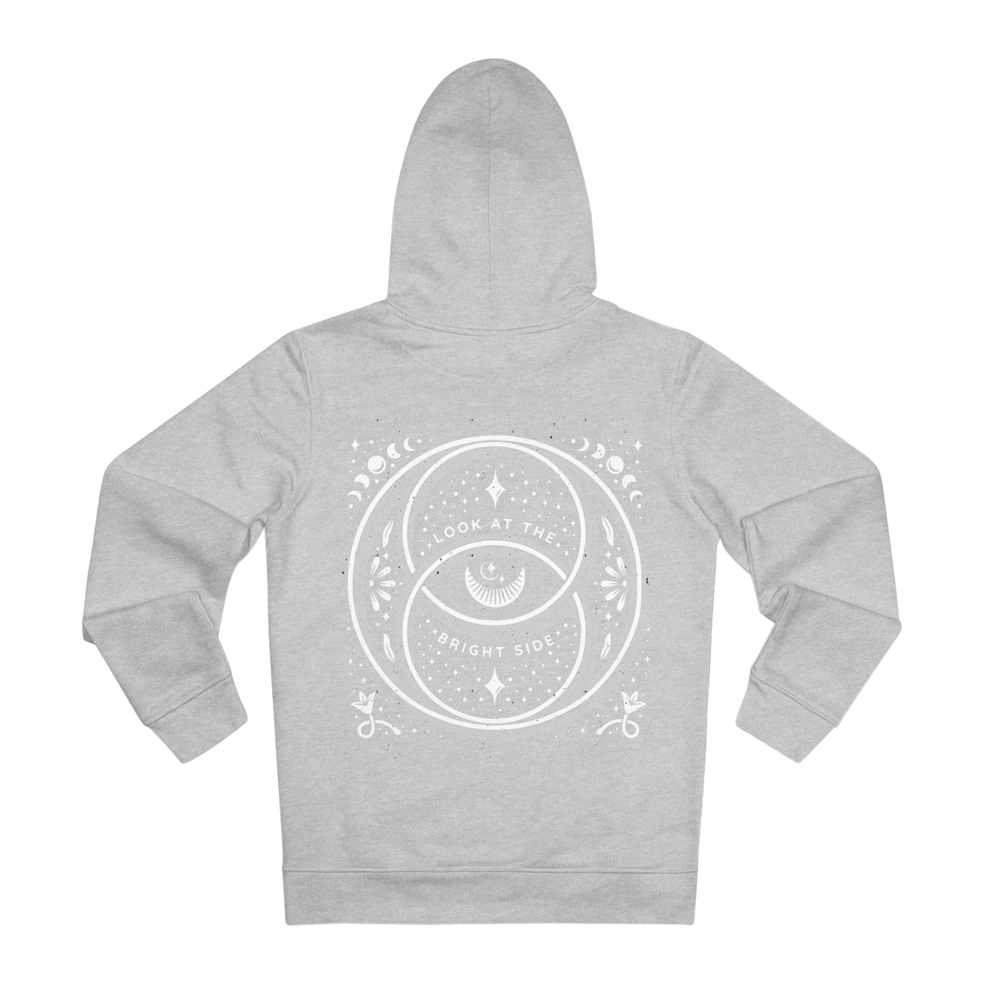 Printify Hoodie Heather Grey / S Look at the Bright Side - Universe Quotes - Hoodie - Back Design