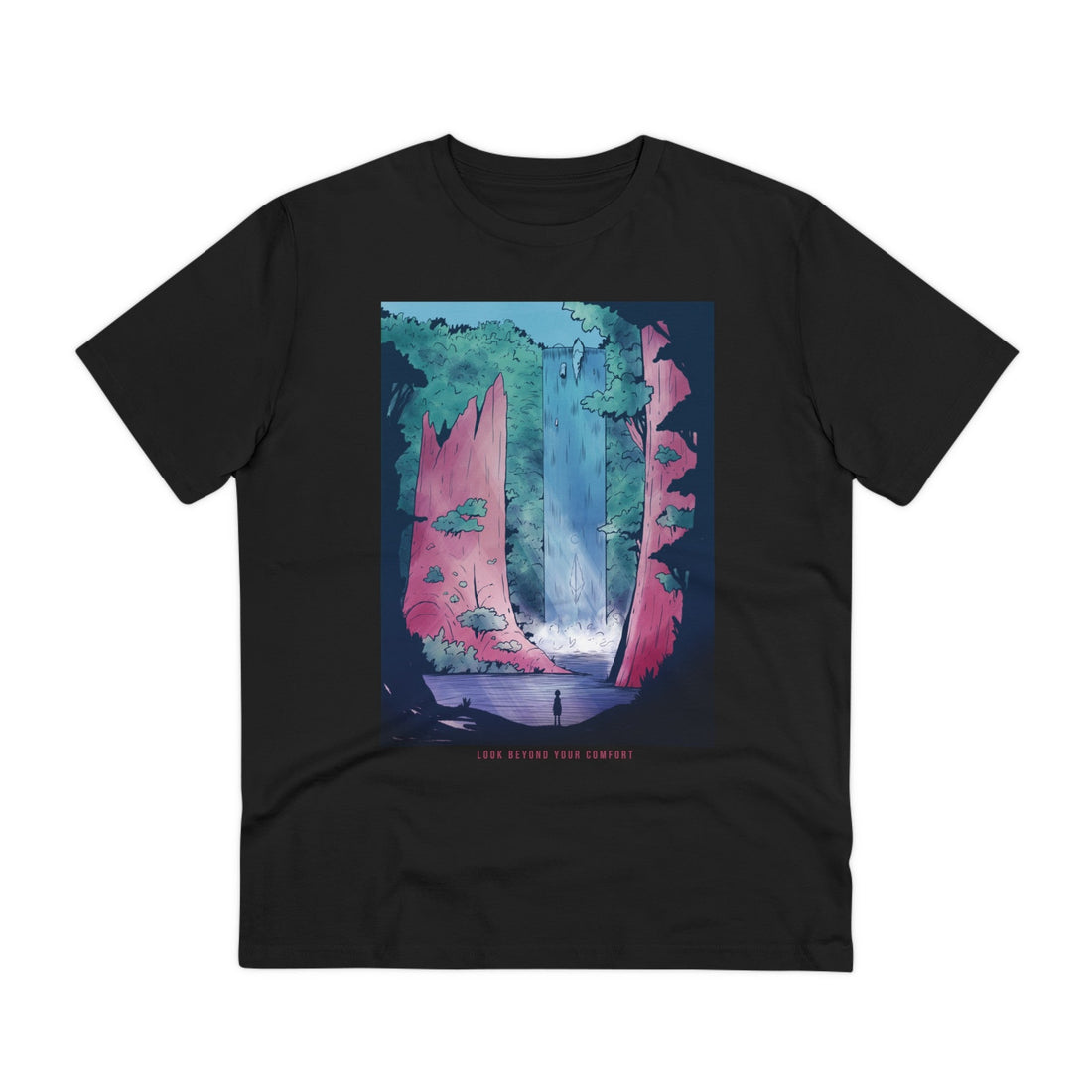 Printify T-Shirt Black / 4XL Look beyond your comfort - Watercolor Fantasy - Front Design