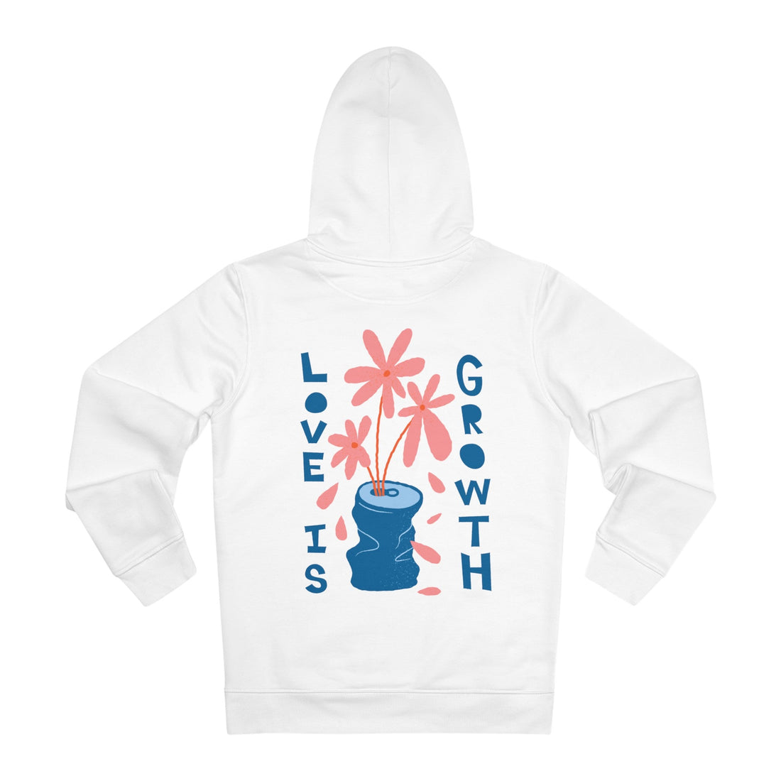 Printify Hoodie White / S Love is growth - Blooming Flowers - Hoodie - Back Design