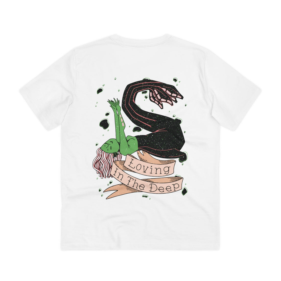Printify T-Shirt White / 2XS Loving in the deep - Creepy Mermaids - Back Design