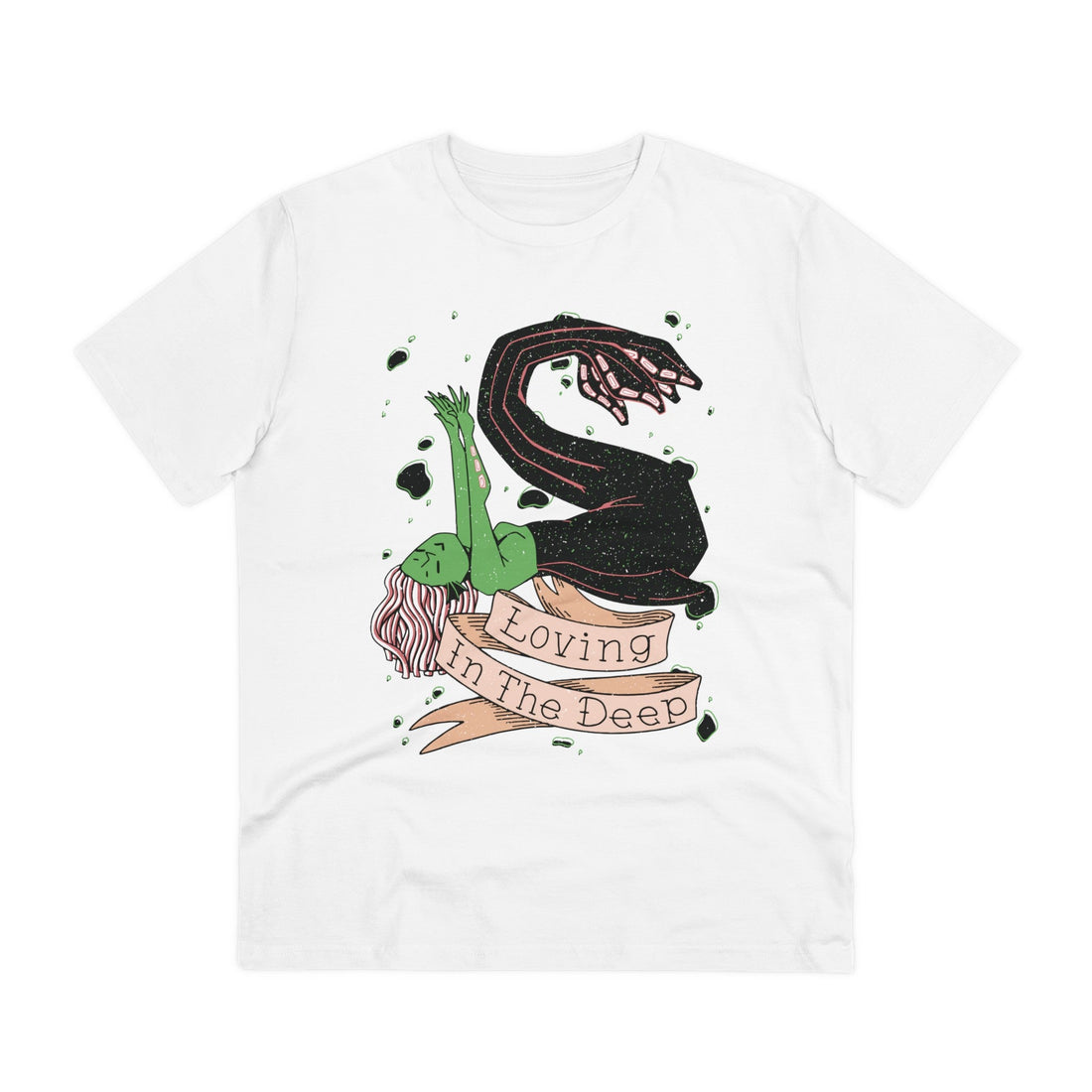 Printify T-Shirt White / 2XS Loving in the deep - Creepy Mermaids - Front Design
