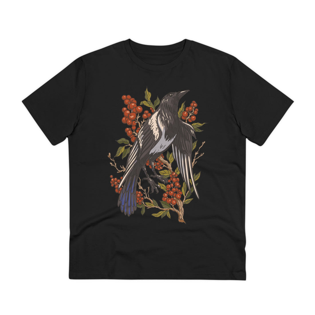 Printify T-Shirt Black / 2XS Magpie - Animals in Nature - Front Design