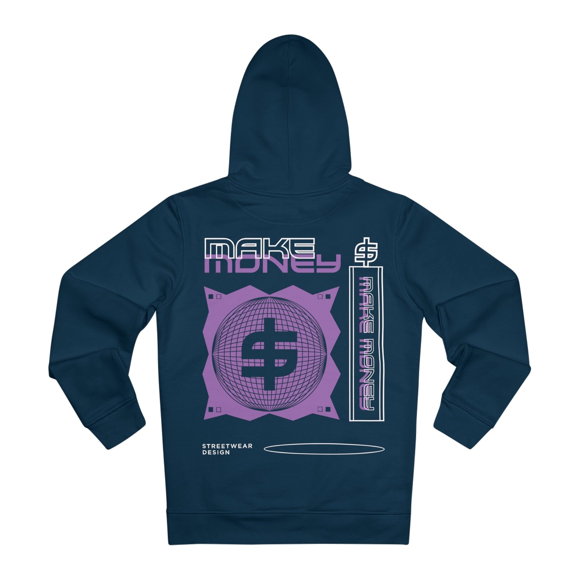 Printify Hoodie French Navy / S Make Money - Streetwear - Berlin Reality - Hoodie - Back Design