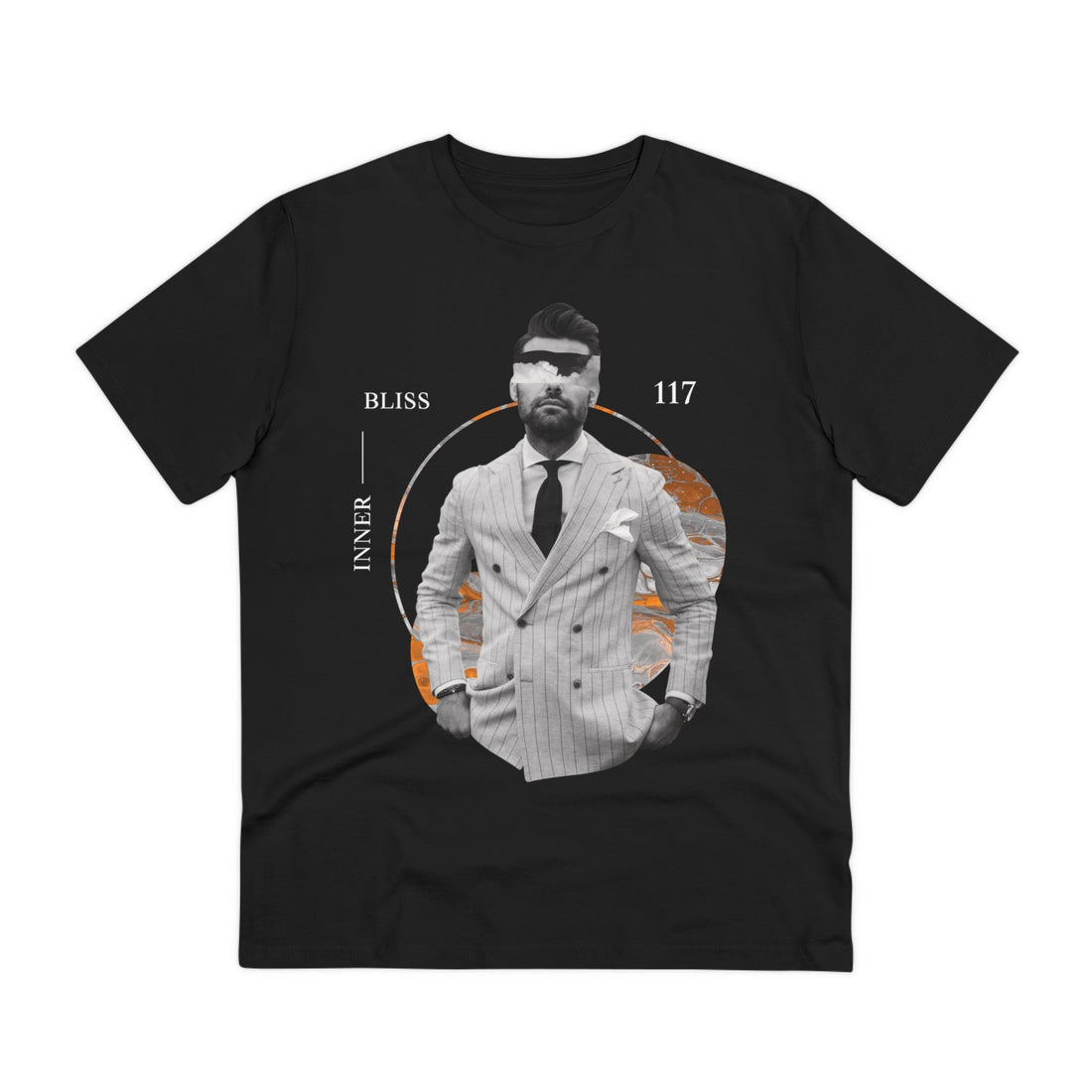 Printify T-Shirt Black / 2XS Man in Suit - Modern Collage - Front Design