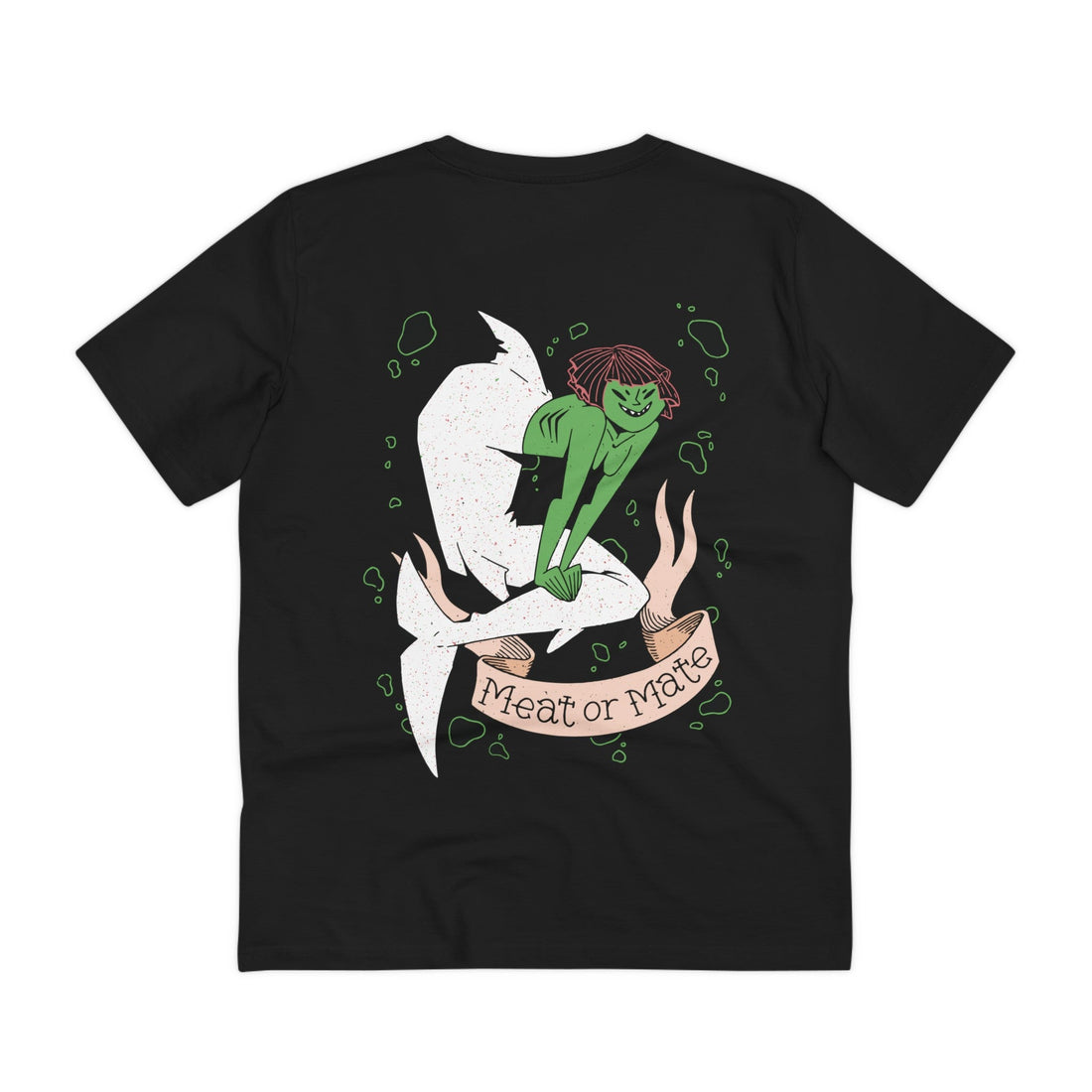 Printify T-Shirt Black / 2XS Meat or Mate - Creepy Mermaids - Back Design