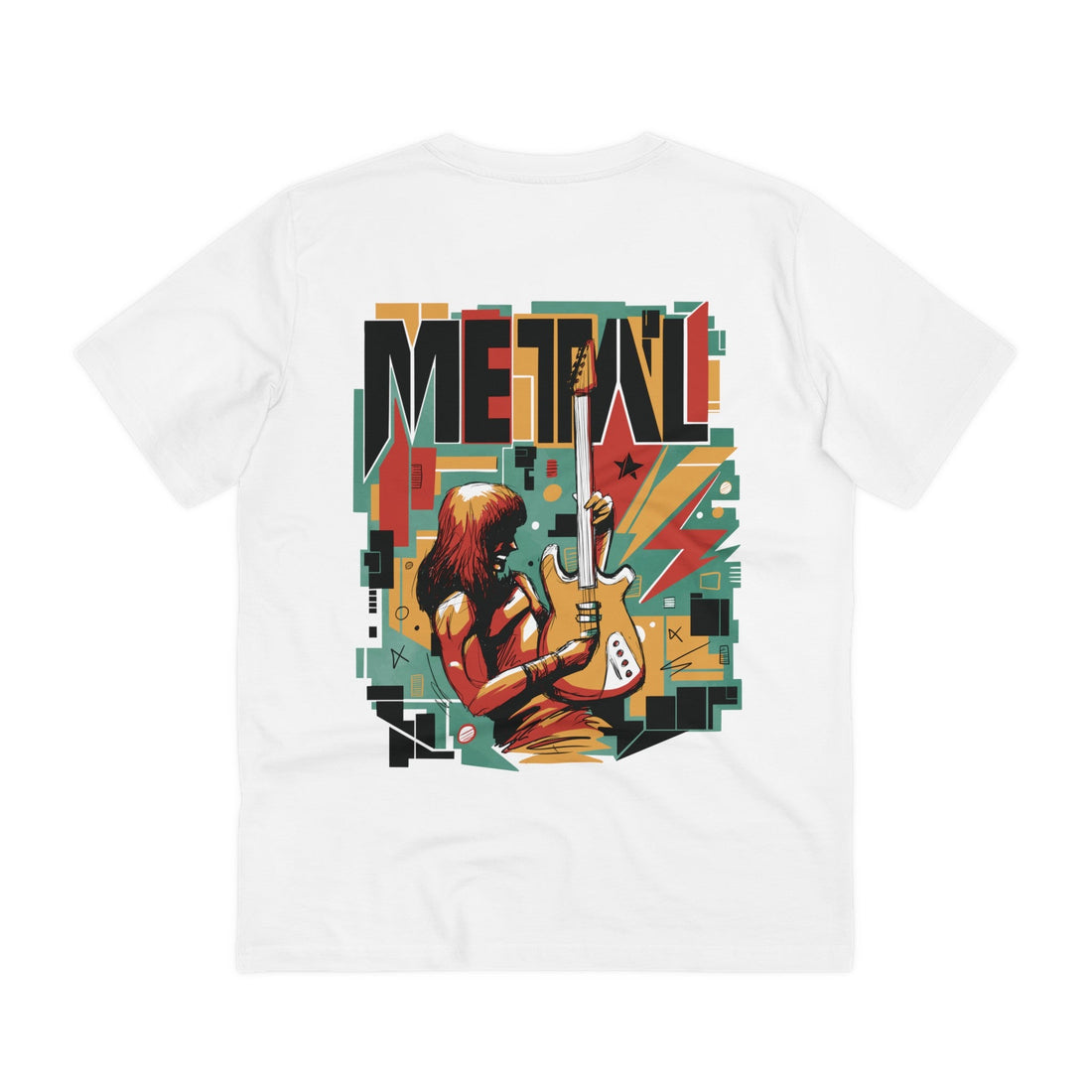 Printify T-Shirt White / 2XS Metal - Abstract Music - Back Design