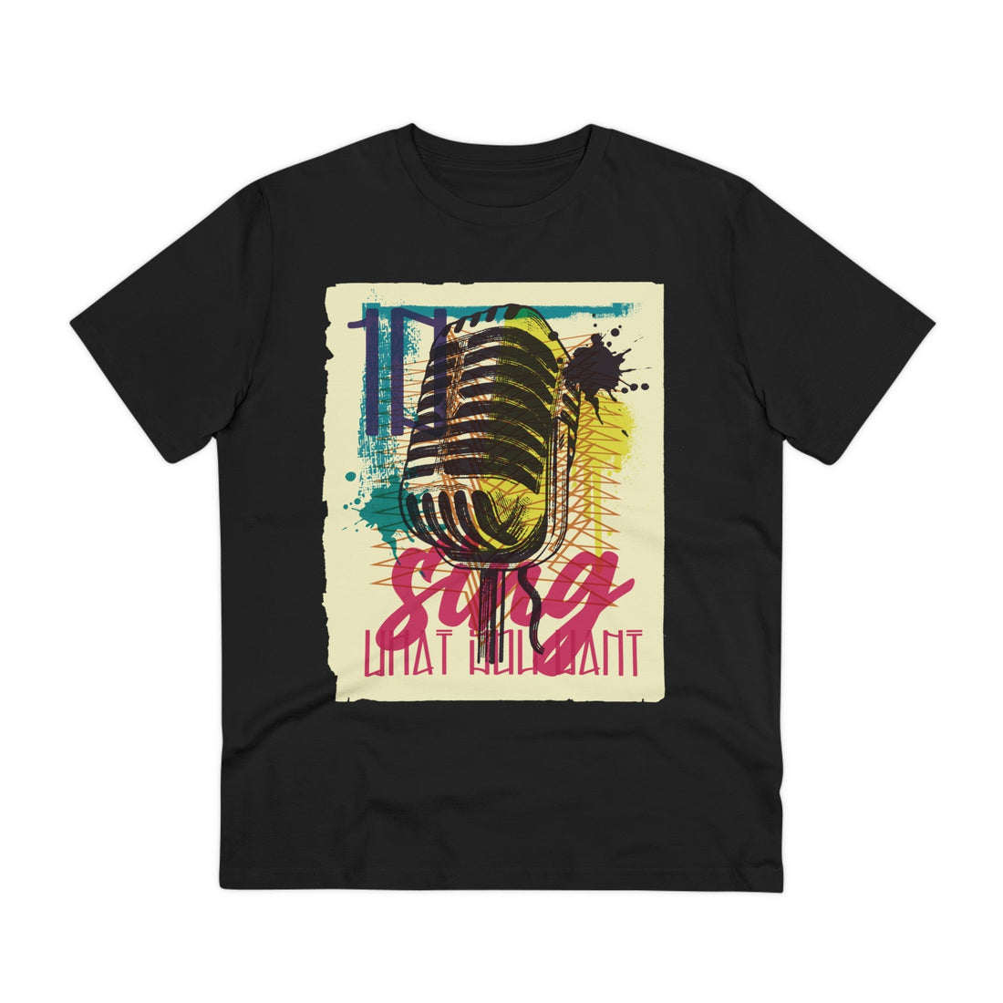 Printify T-Shirt Black / 2XS Microphone sing - Urban Graffiti - Front Design