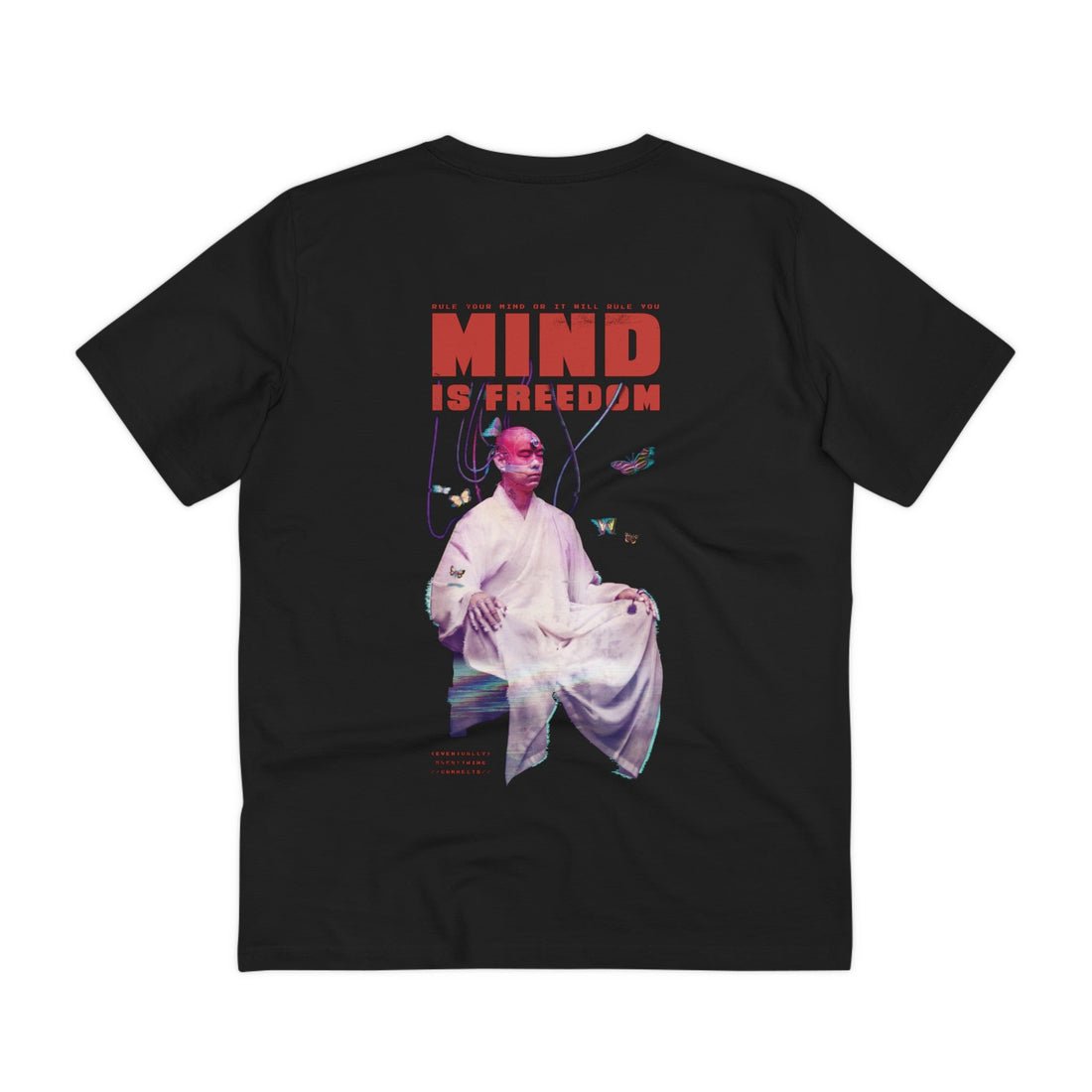 Printify T-Shirt Black / 2XS Mind is Freedom - Cyborg Characters - Back Design