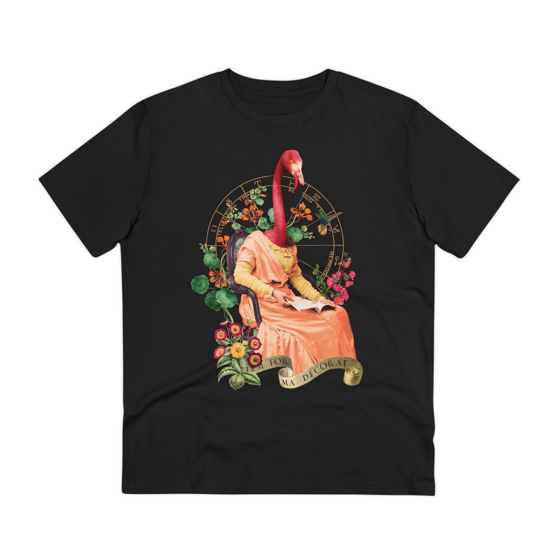 Printify T-Shirt Black / 2XS Miss Flamingo - Animal Human - Front Design