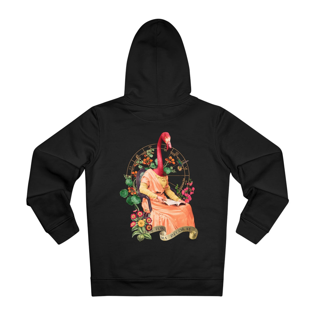 Printify Hoodie Black / M Miss Flamingo - Animal Human - Hoodie - Back Design