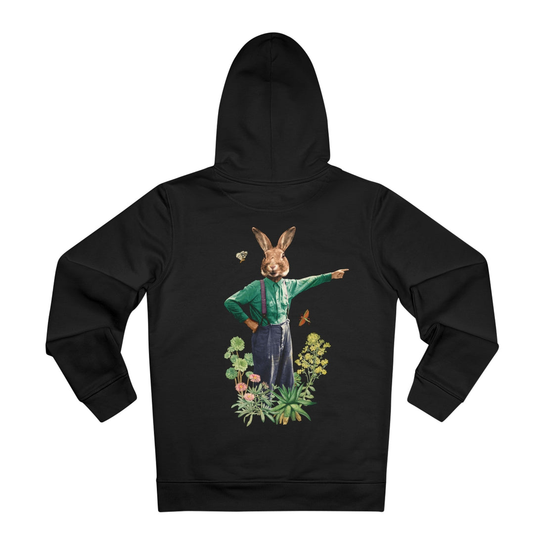 Printify Hoodie Black / M Mister Rabbit - Animal Human - Hoodie - Back Design