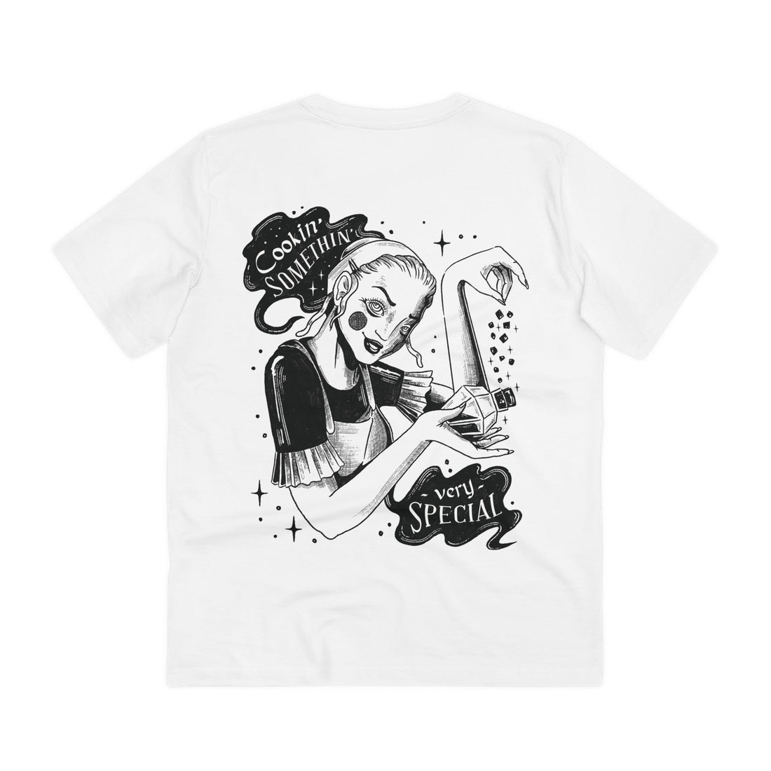 Printify T-Shirt White / 2XS Modern Witch Potion - Dark Magic in Black & White - Back Design
