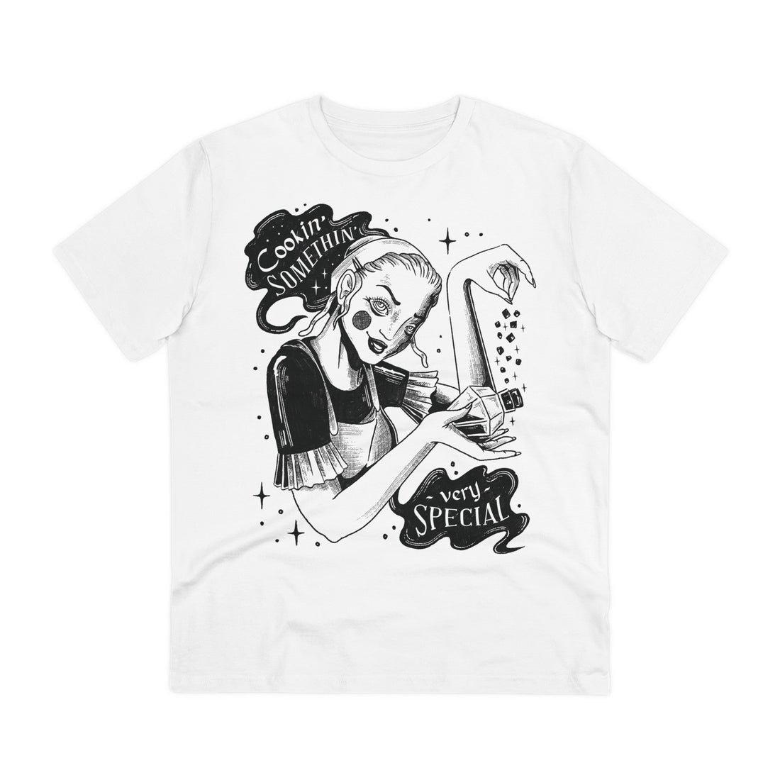 Printify T-Shirt White / 2XS Modern Witch Potion - Dark Magic in Black & White - Front Design