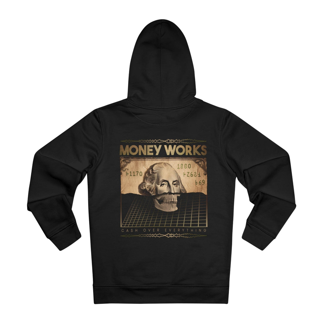 Printify Hoodie Black / 2XL Money Works Cash over everything - Streetwear - King Breaker - Hoodie - Back Design