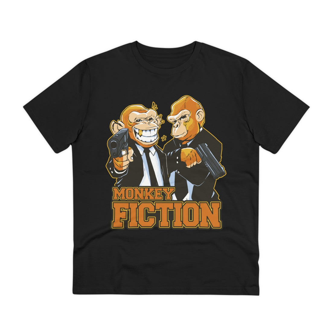 Printify T-Shirt Black / 2XS Monkey Fiction - Film Parodie - Front Design