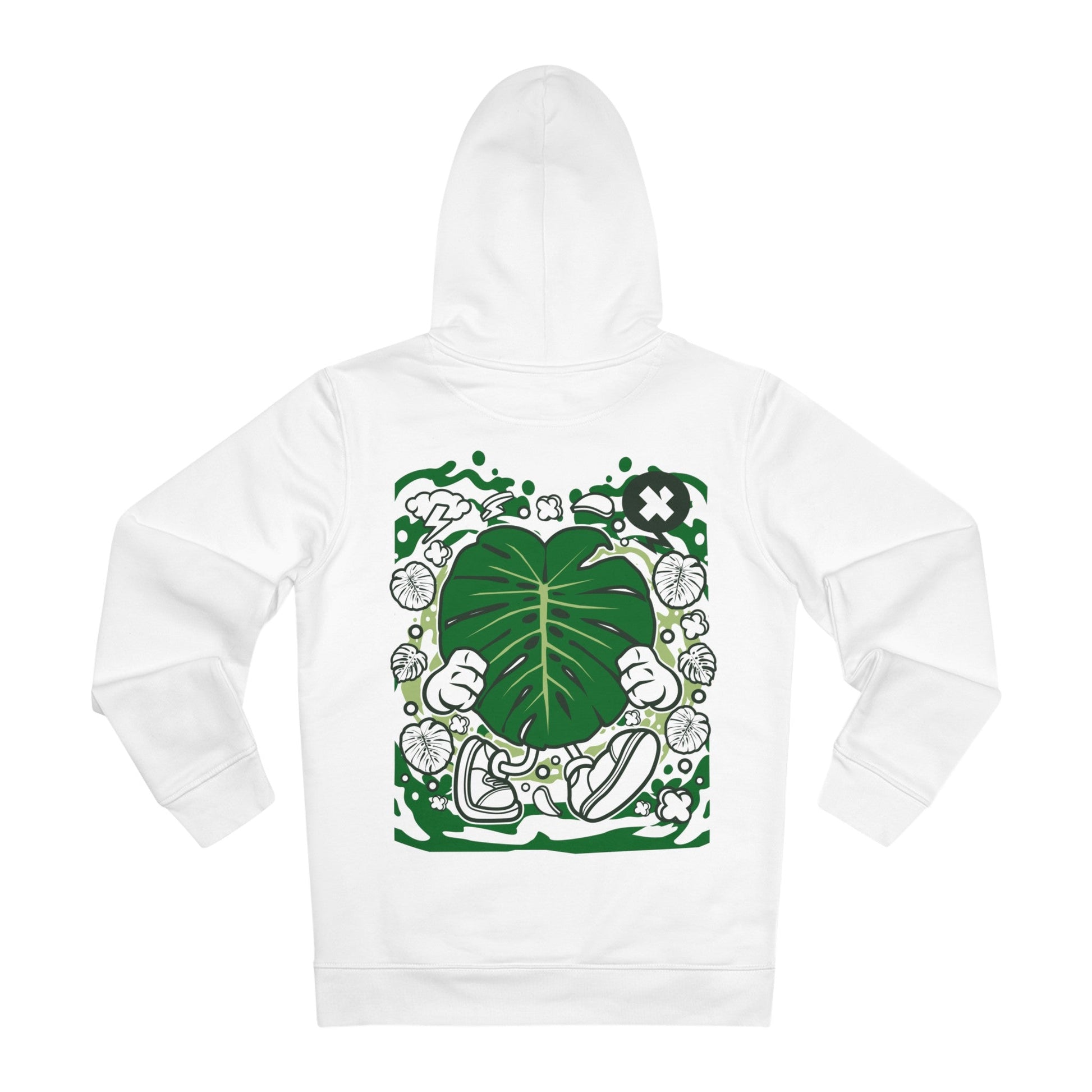 Printify Hoodie White / S Monstera Deliciosa - Cartoon Plants - Hoodie - Back Design