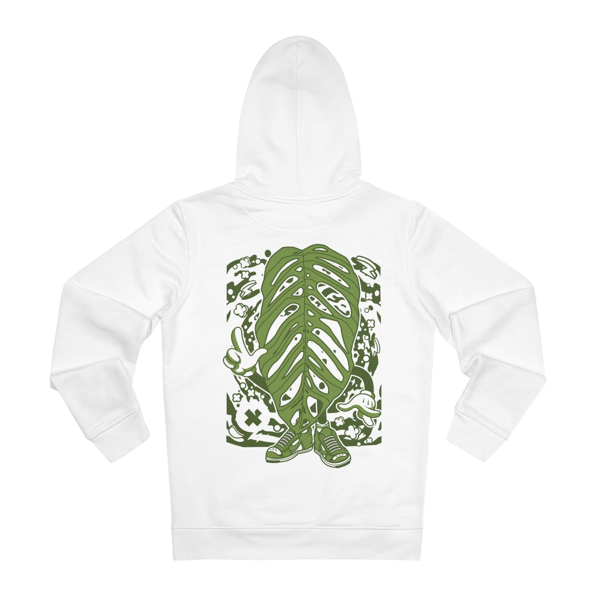 Printify Hoodie White / S Monstera Esqueleto - Cartoon Plants - Hoodie - Back Design